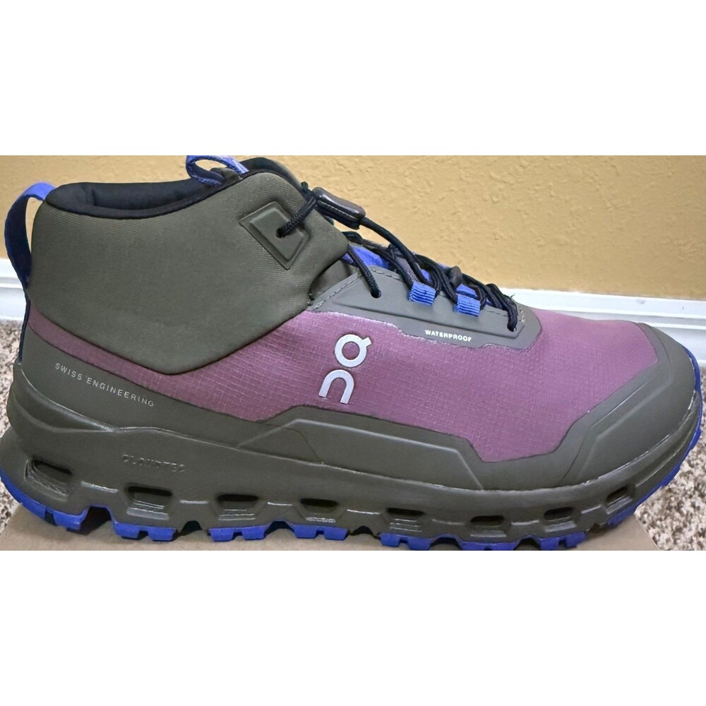 On Cloud Cloudhero Mid Waterproof Size 4.5 Youth Olive/Cherry Athletic Shoes